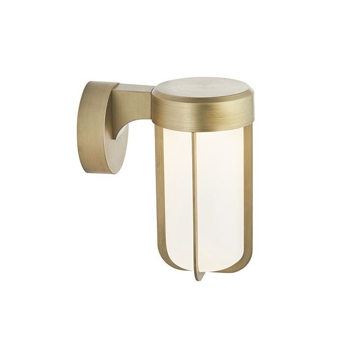Windsor Frosted Outdoor Wall Light 16W Brass 1