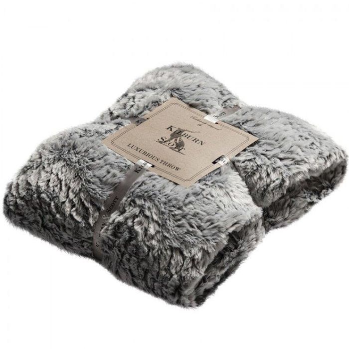 Pavilion Chic Faux Fur Blanket Wolf in Grey 1