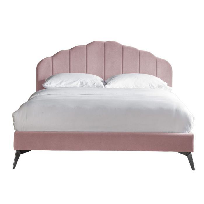 Mia Scalloped Double Bed in Blush 1