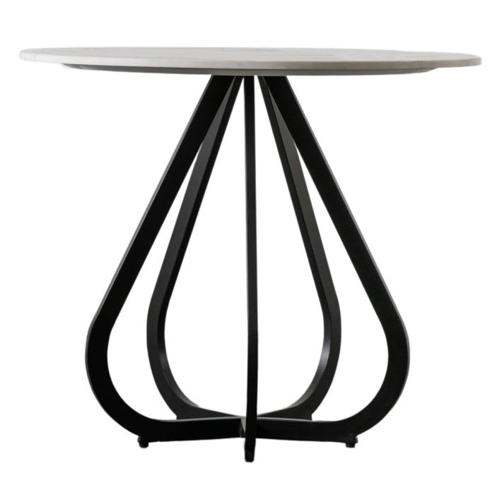 May Black Dining Table with Marble Top 1