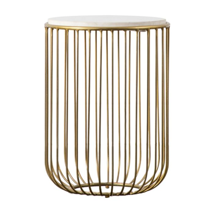 June Gold Side Table with Marble Top 1