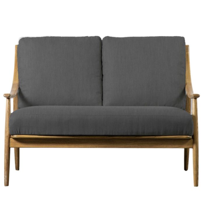Millow 2 Seater Dark Grey Linen Sofa 1