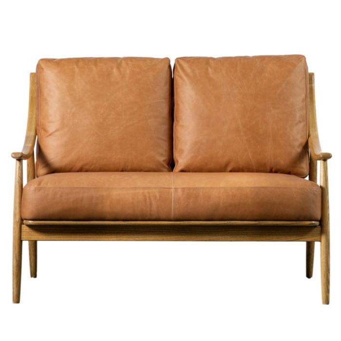 Millow 2 Seater Brown Leather Sofa 1