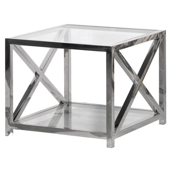 Fort Silver & Glass Side Table 1