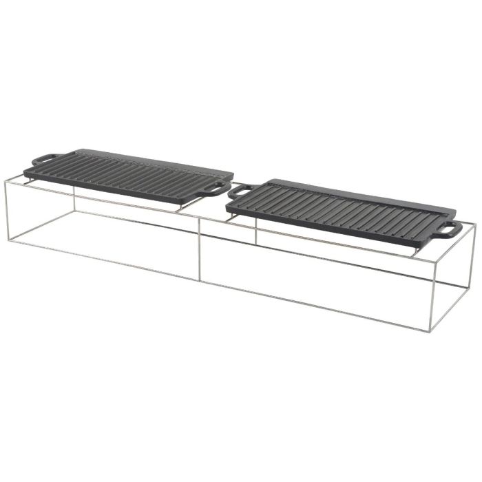 Set of 2 Bramblecrest Griddles with Brackets for Rectangle Fire Pit Table 1