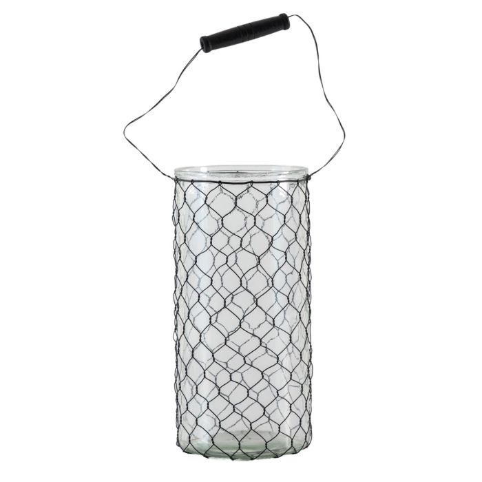 Adley Clear Glass Wire Lantern Large 1