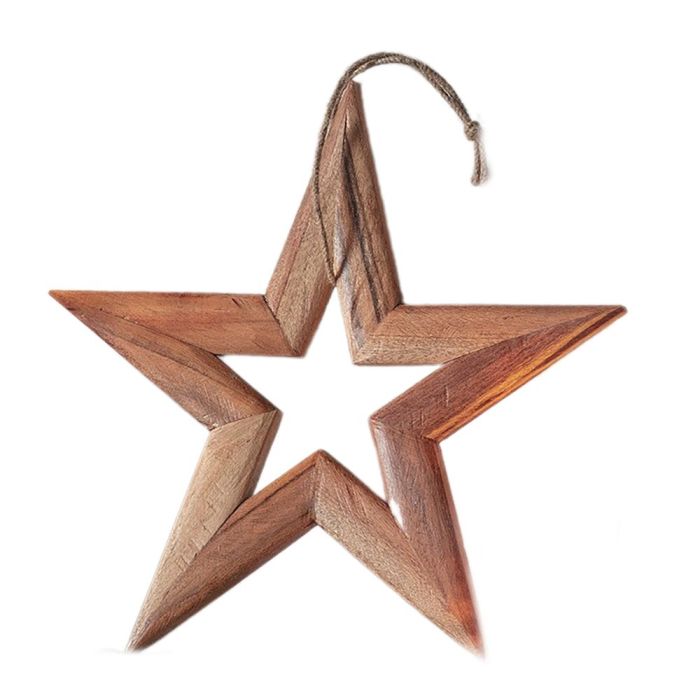 Madeline Hanging Natural Wooden Star Small 1