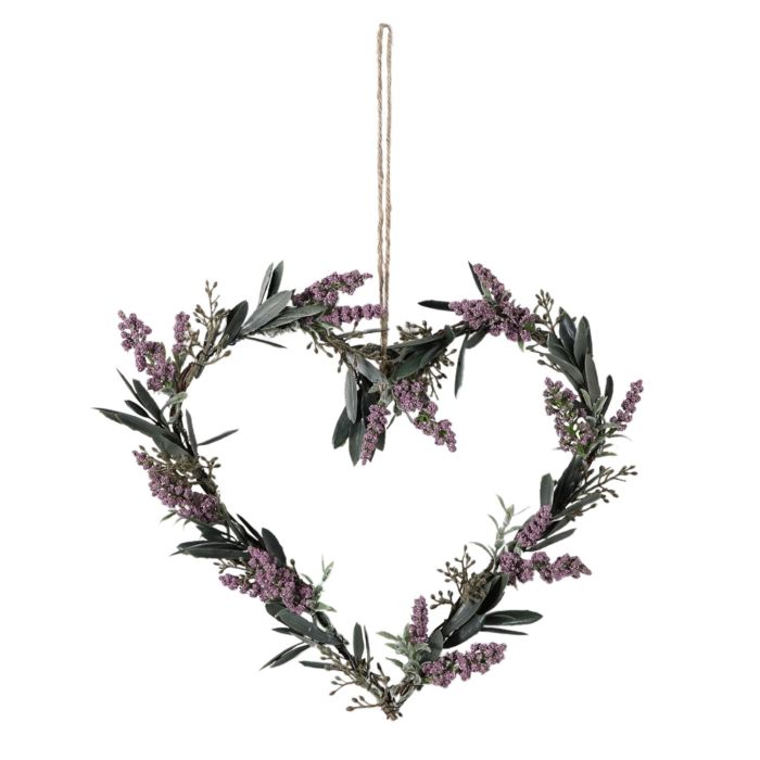Large Artificial Lavender Hanging Heart 1