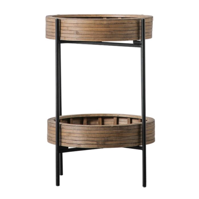 Everly Round Bamboo Side Table 1