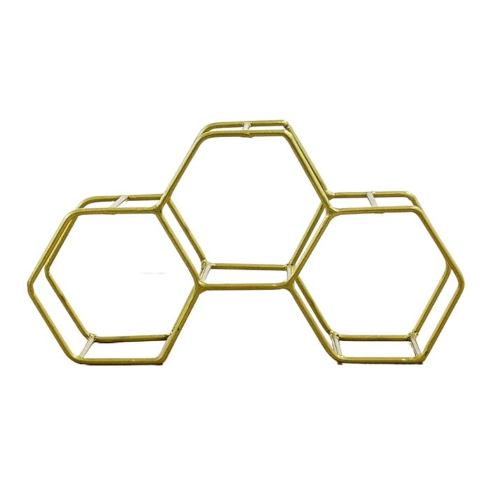 Gold Honeycomb Wine Rack x3 1
