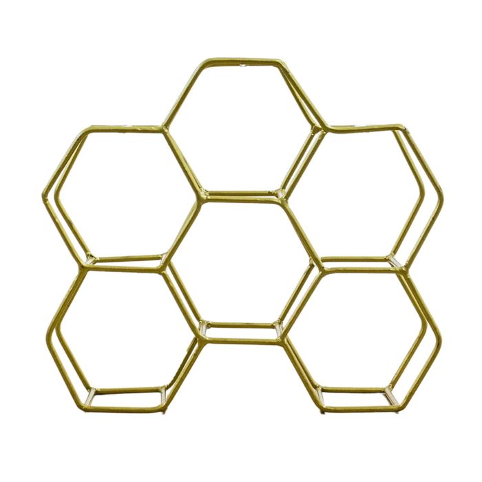 Gold Honeycomb Wine Rack x6 1
