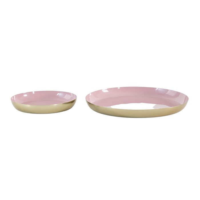 Zaire Set of 2 Pink & Gold Trays 1