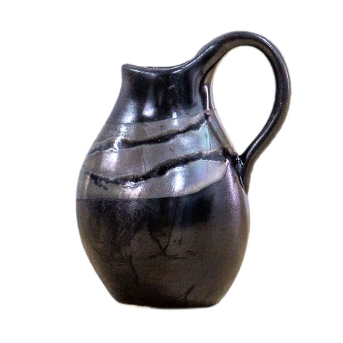Avery Large Black Vase with Handle 1