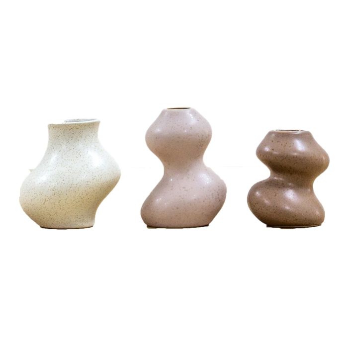 Ripple Set of 3 Neutral Vases Small 1