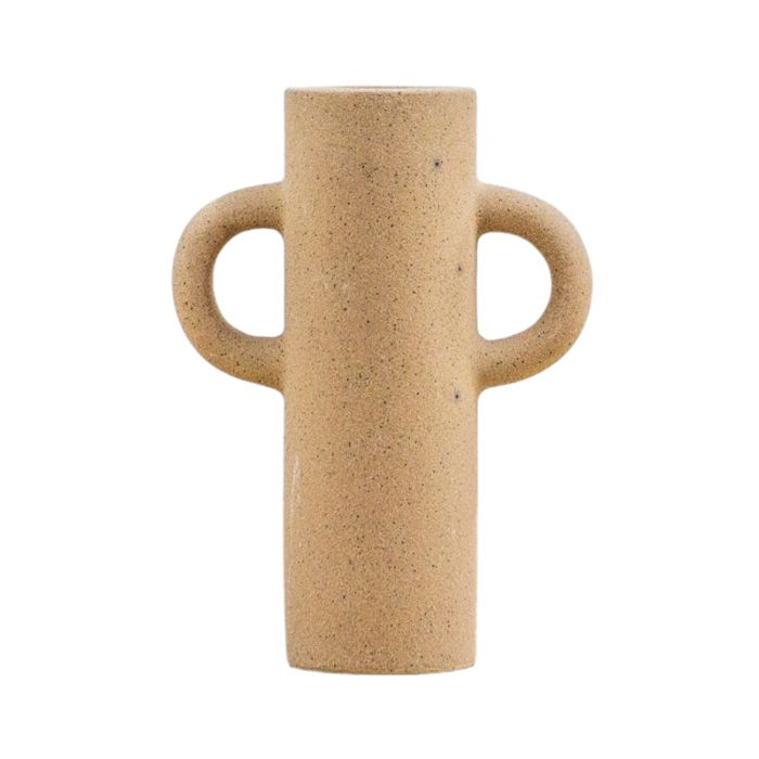 Miles Small Oatmeal Stone Vase 1