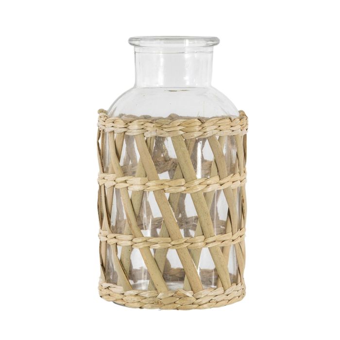 Brayden Medium Glass & Weave Jar Vase 1