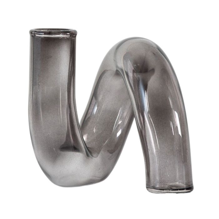 Swirl Grey Glass Vase 1