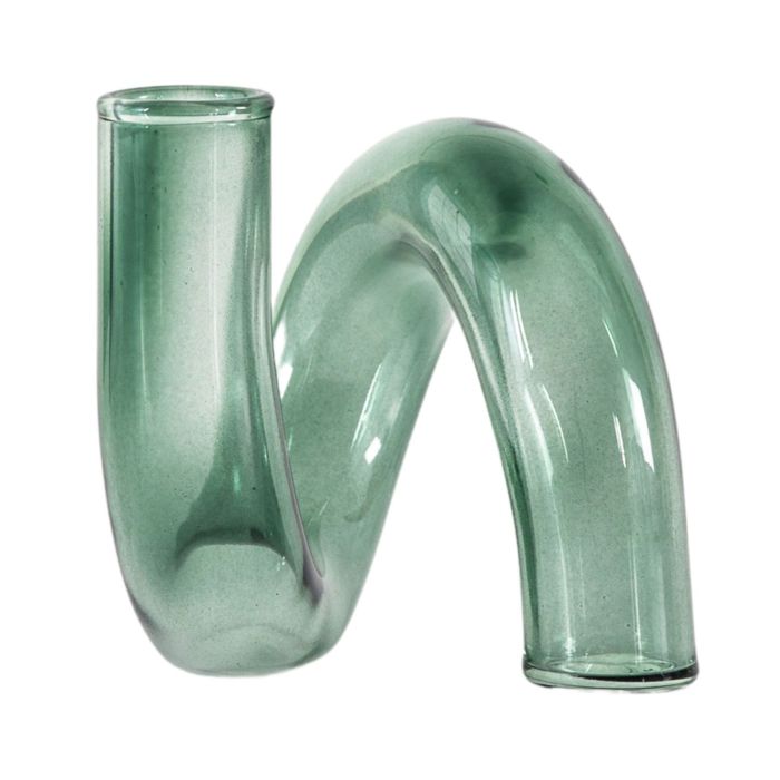 Swirl Green Glass Vase 1