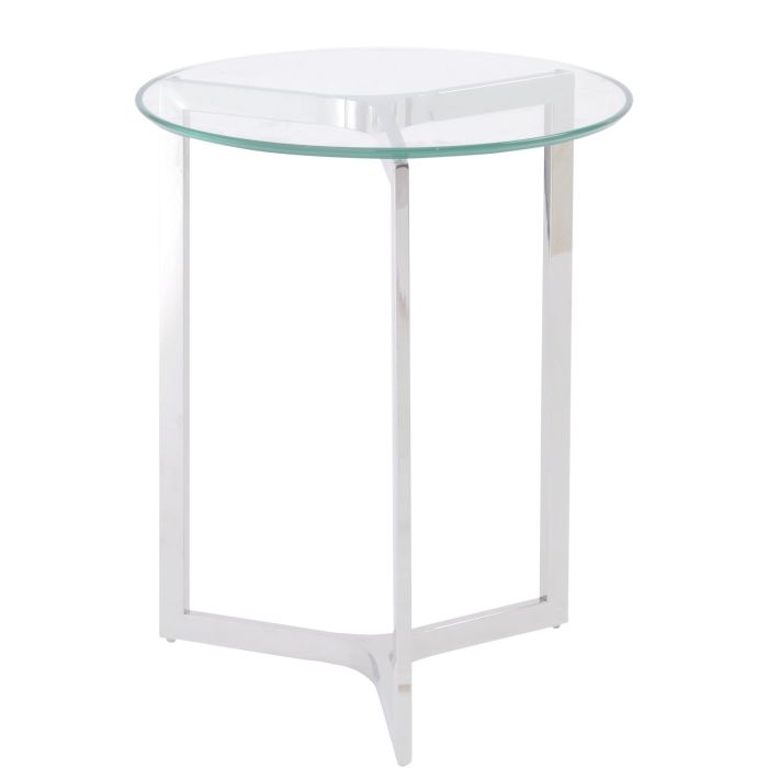 Libra Side Table Linton Stainless Steel And Glass 1