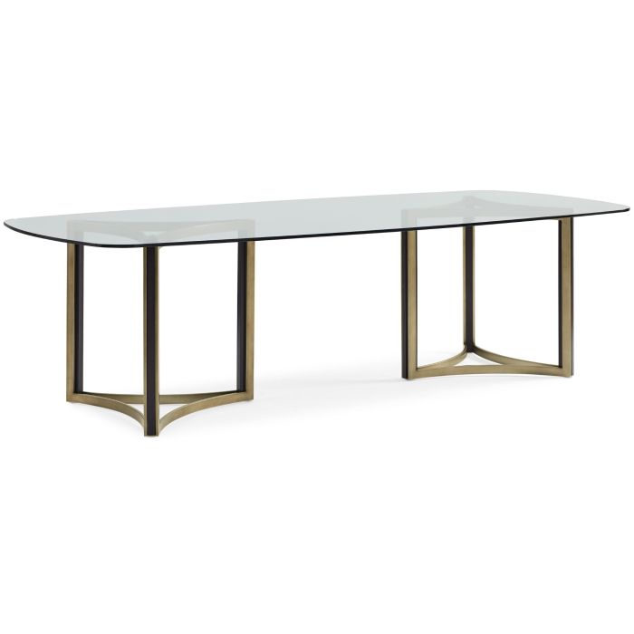 Caracole ReMix Dbl Ped Glass Top Table 1
