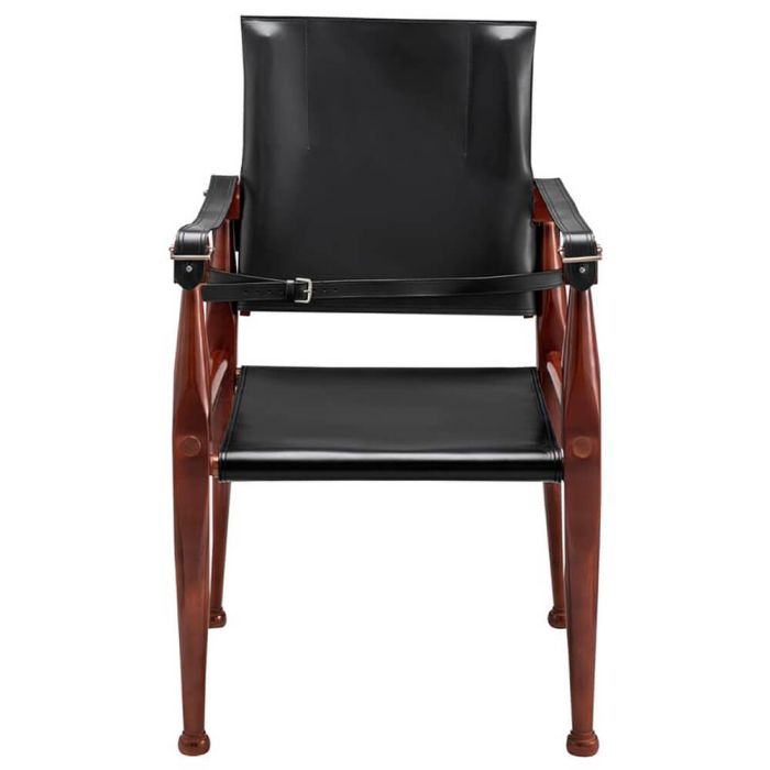 Authentic Models Bridle Leather Campaign Chair in Black 1