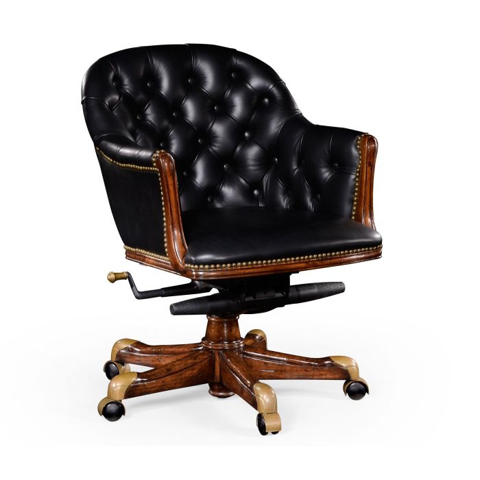 Jonathan Charles Office Chair Chesterfield in Walnut 1