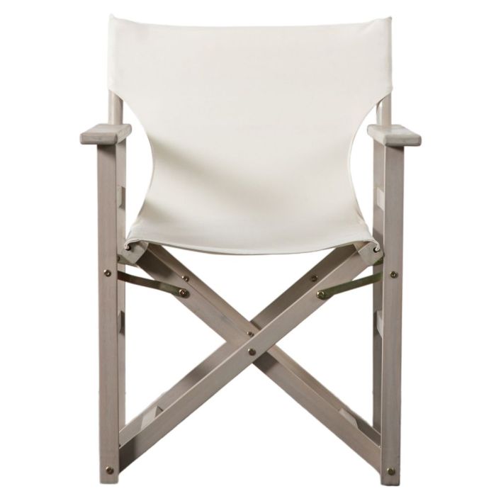 Miami Folding Canvas Garden Chair in Whitewash 1