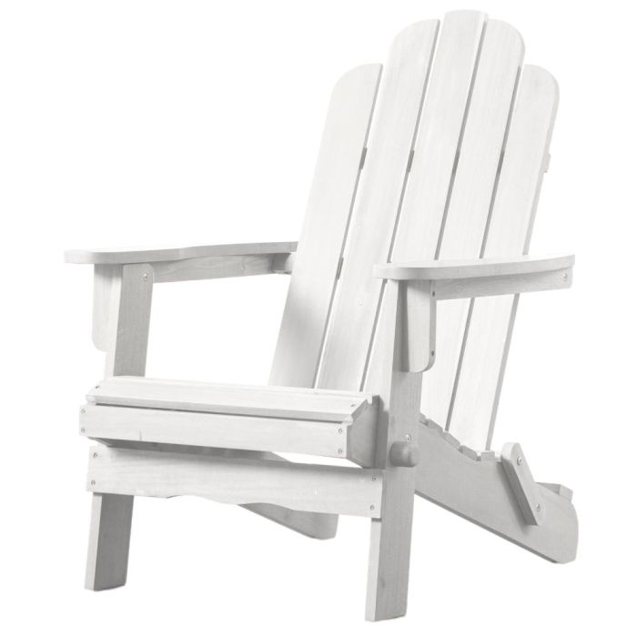 Tenby Folding Outdoor Lounge Chair in Whitewash 1