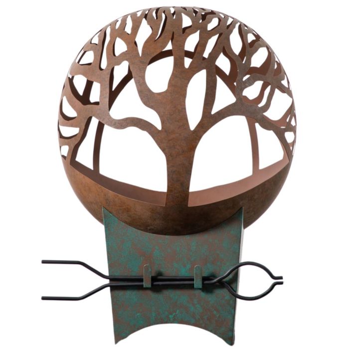 Cannes Decorative Fire Pit with Tongs 1
