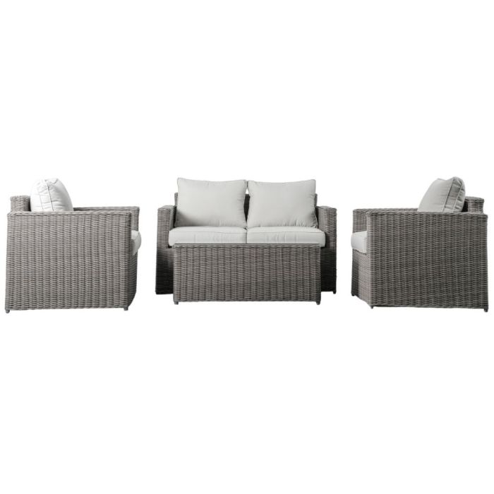 Evora 4 Seater Rattan Sofa Set in Grey 1