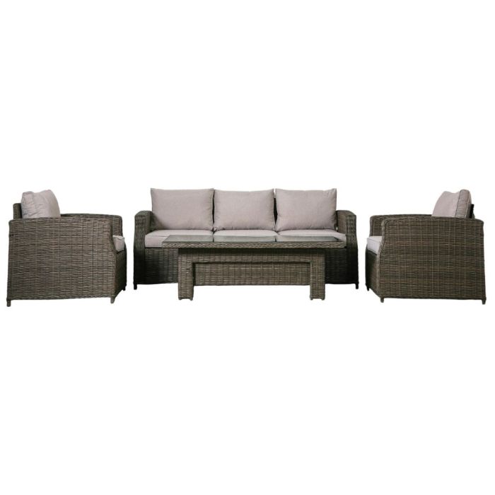 Malvern Rattan 5 Seater Sofa Set with Rising Table in Natural 1