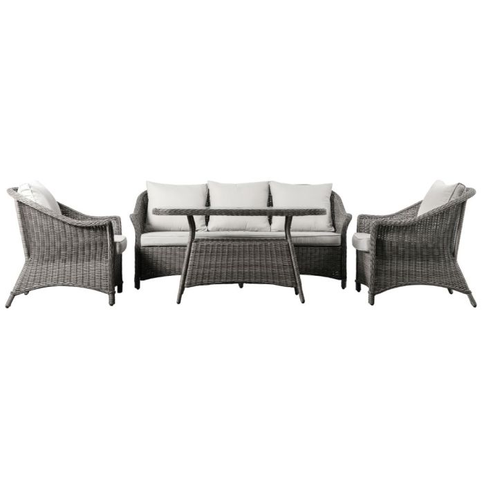 Ashwell Rattan Garden Sofa Dining Set in Grey 1