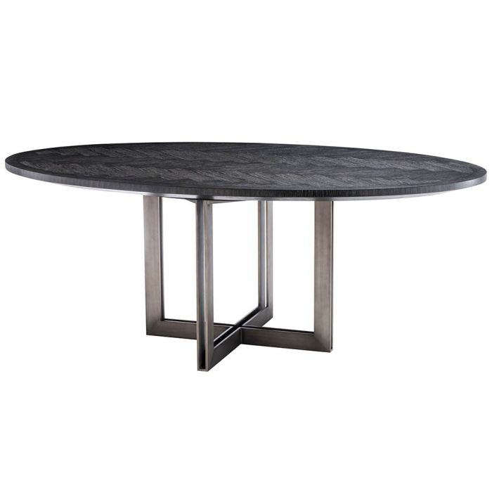 Eichholtz Melchior Oval Dining Table in Charcoal 1