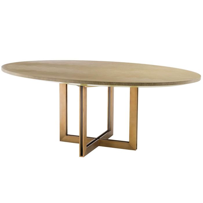 Eichholtz Melchior Oval Dining Table in Washed 1