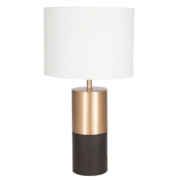 Pacific Lifestyle Table Lamp Wood/brass With Shade 1