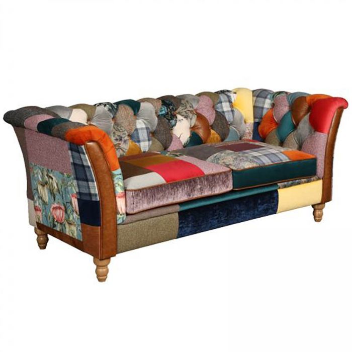 Vintage Sofa Company Rutland Harlequin Patchwork 2 Seater Sofa 1