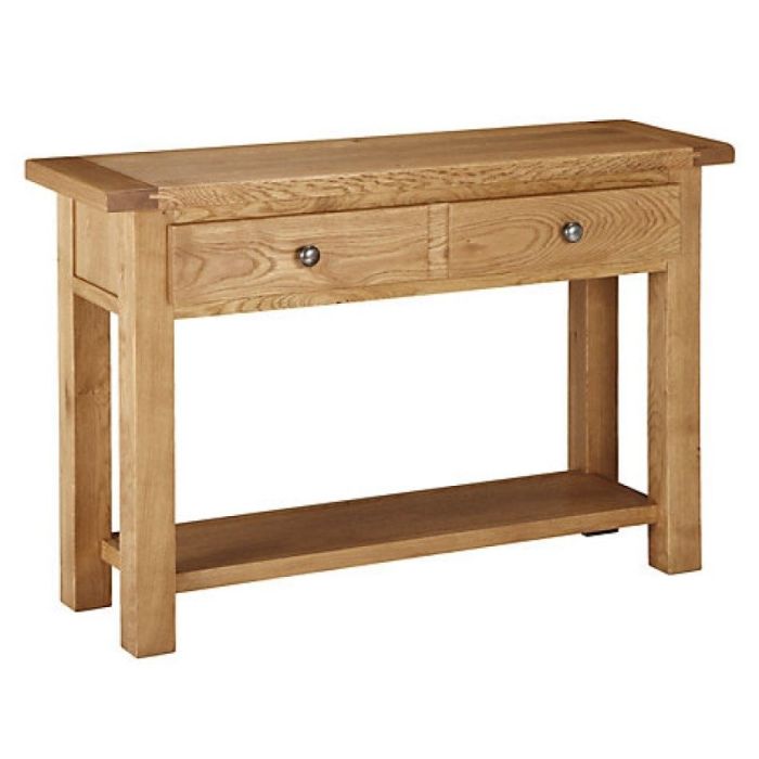 Carlyle Oak Hall Table with Drawers 1