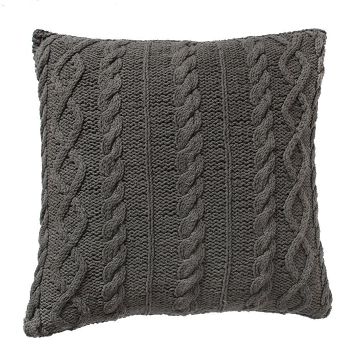 Pavilion Chic Cable Knit Cushion Santo in Grey 1