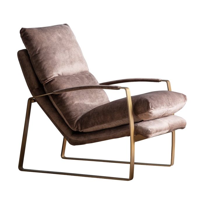 Pavilion Chic Lounger Chair Havana in Suedette Mineral 1