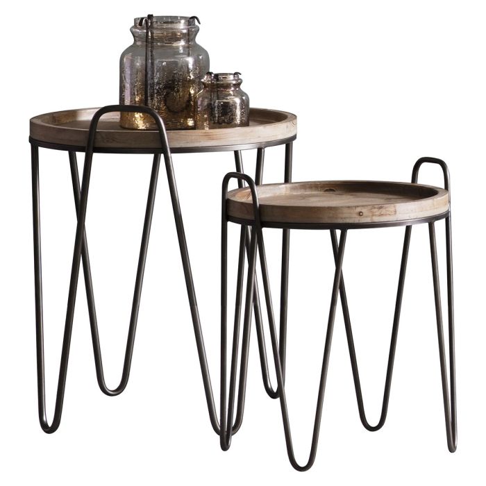 Pavilion Chic Round Side Tables Thecla Set of 2 1