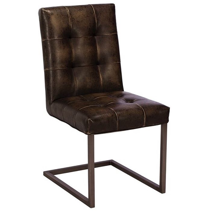 Pavilion Chic Dining Chair Rupert Faux Leather in Brown 1
