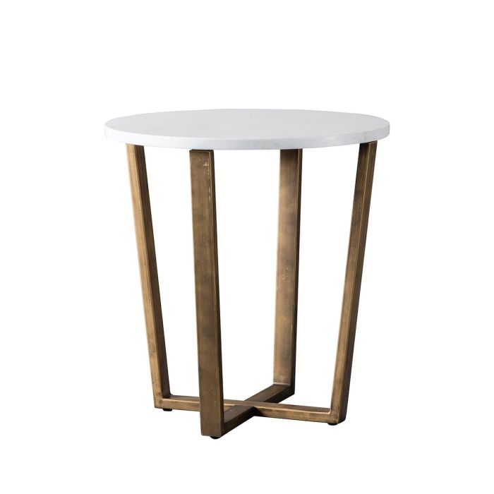 Pavilion Chic Side Table Charlbury in White Marble 1