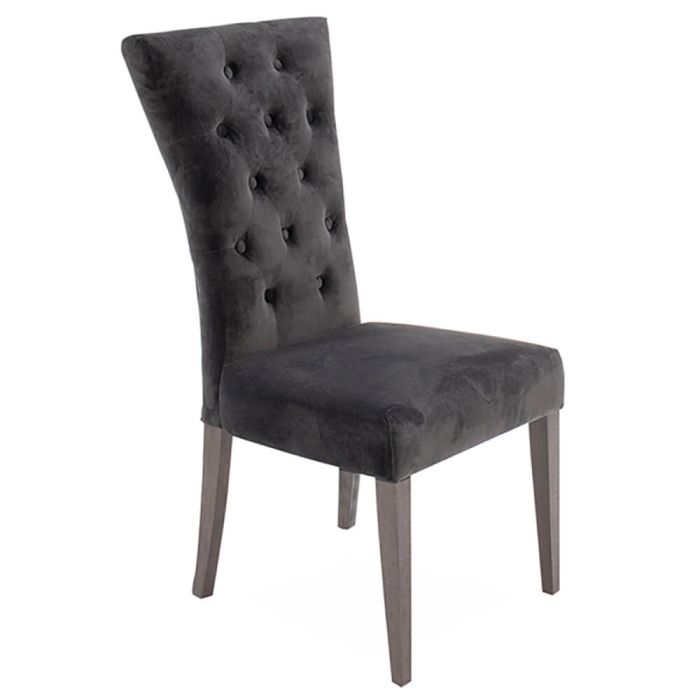 Pembroke Charcoal Grey Velvet Dining Chair 1