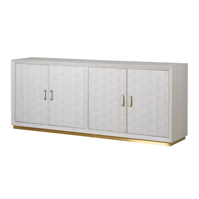 Pavilion Chic Carr Faux Shagreen Sideboard in Ivory 1