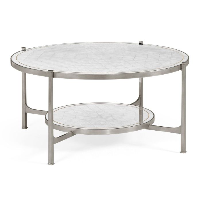 Jonathan Charles Round Coffee Table Contemporary in Eglomise 2