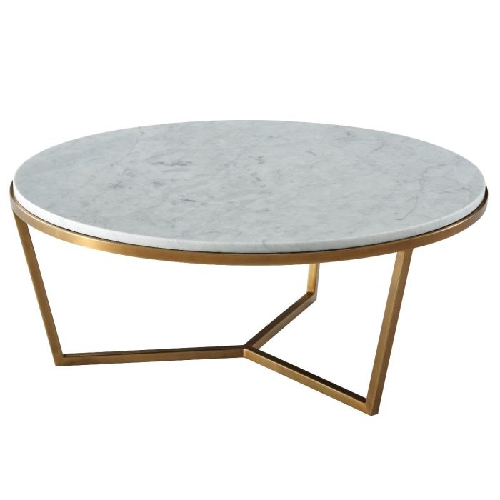 TA Studio Small Round Coffee Table Fisher in Marble & Brass 1