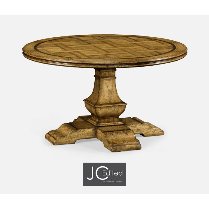 Jonathan Charles Round Dining Table in Brown Chestnut 1