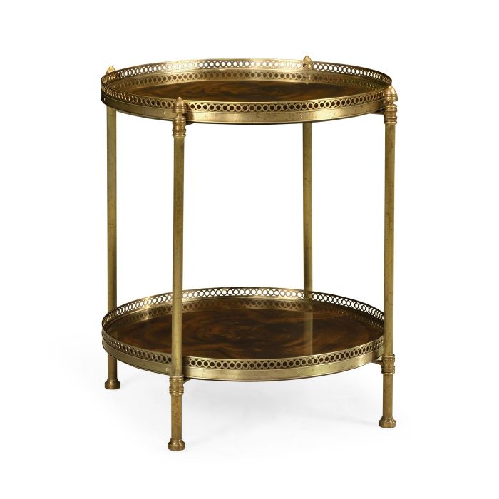 Jonathan Charles Round End Table Sheraton in Brass 4