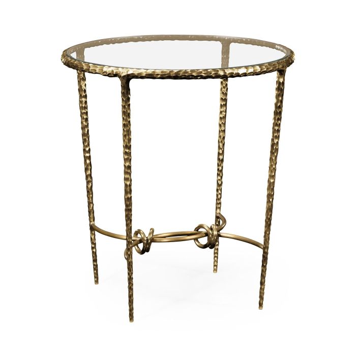 Jonathan Charles Round Side Table Hammered 1
