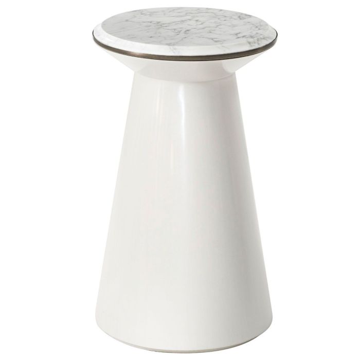 Theodore Alexander Small Contour Side Table in Pure Pearl 1